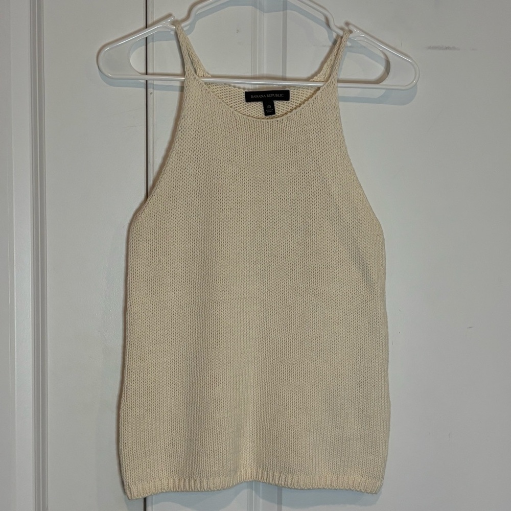 Banana Republic Cream Cotton Sweater Knit Tank XS